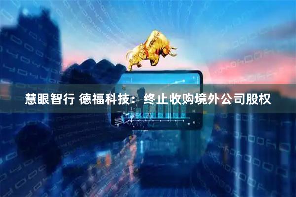 慧眼智行 德福科技：终止收购境外公司股权