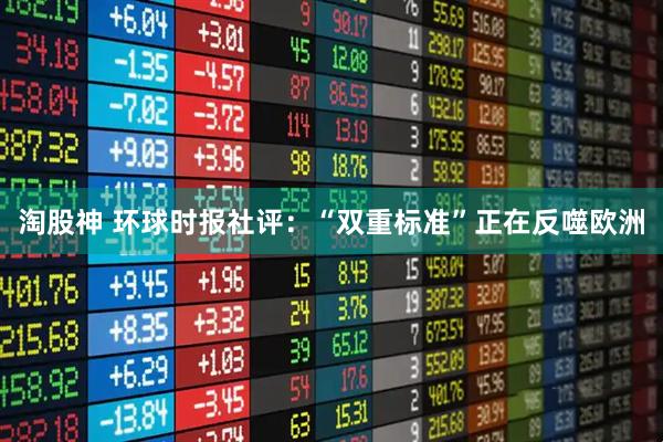 淘股神 环球时报社评：“双重标准”正在反噬欧洲
